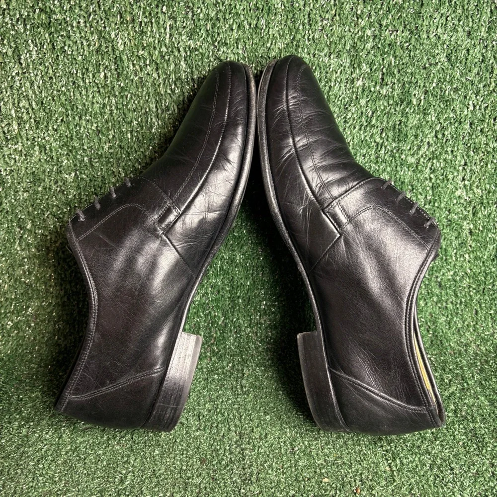 Bally Futani-00 Leather Lace Up Derby Oxford Dress Shoes Black Mens 10.5 E Wide